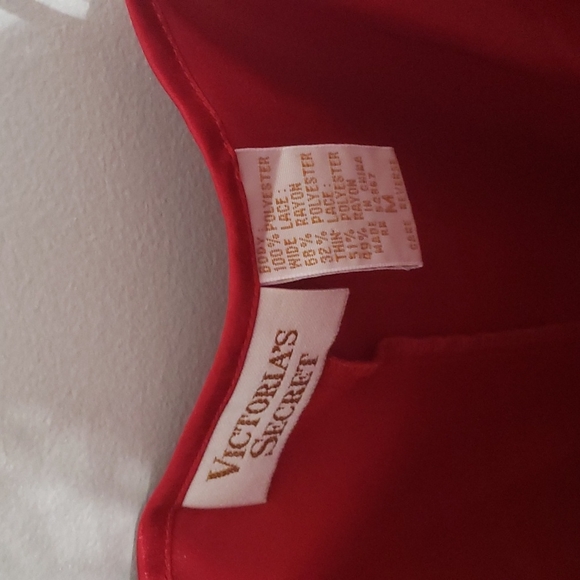 Victoria's Secret// Red Lace Trim Bodysuit - Picture 2 of 4